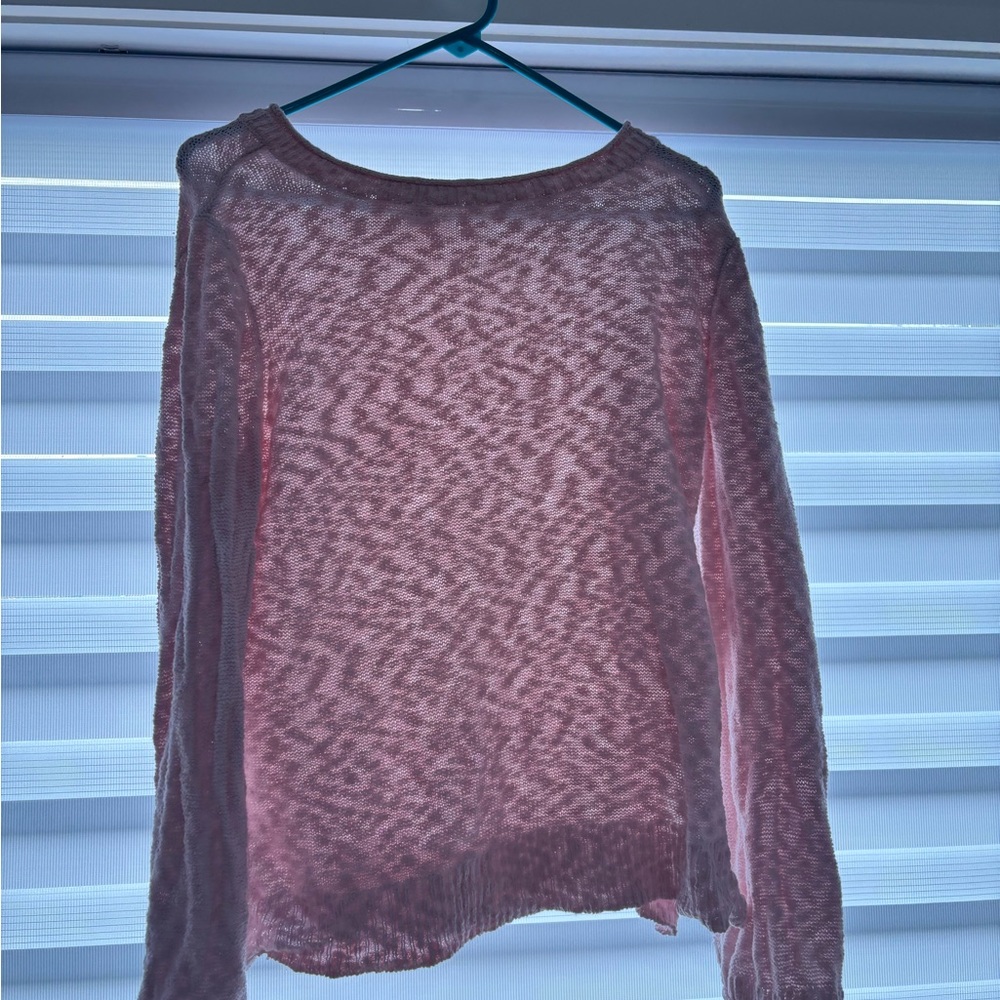 Women's Pink Off Shoulder Sweater
